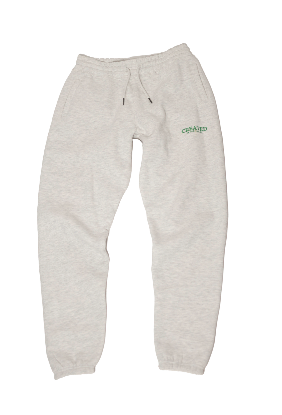 'CREATED IN HIS IMAGE' ash heather grey sweatpants